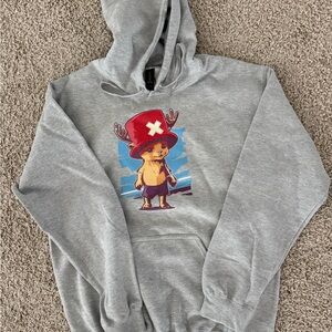 Gildan Gray Hoodie with Red Accent